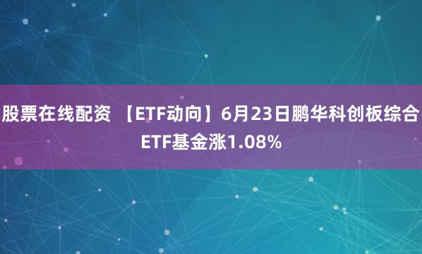 股票在线配资 【ETF动向】6月23日鹏华科创板综合ETF基金涨1.08%