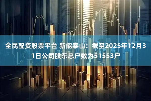 全民配资股票平台 新能泰山：截至2025年12月31日公司股东总户数为51553户